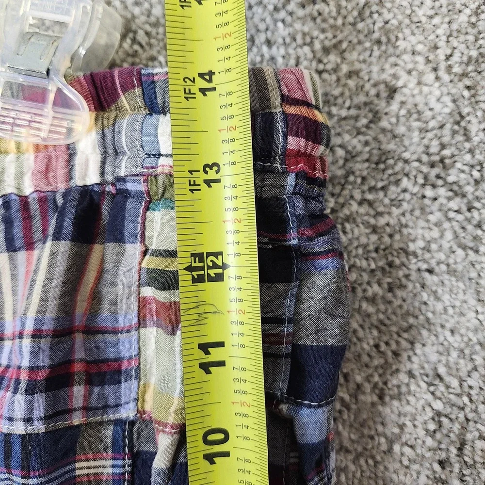 Todd Snyder Shorts Mens 36 Multicolor Madras Plaid 7 Inseam Elastic Waist Casual